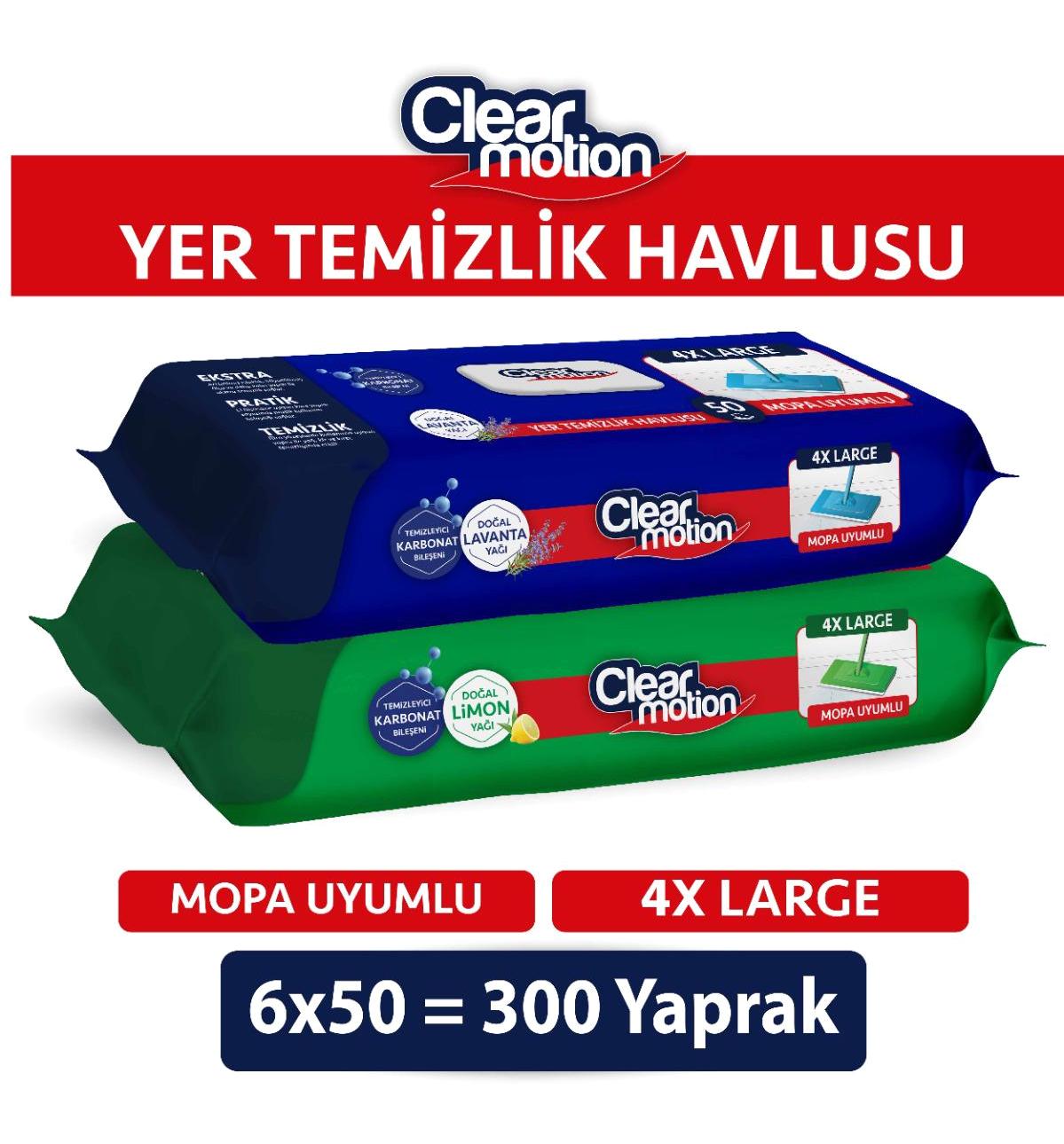 Clear Motion 300 Yaprak 6'lı Islak Mendil