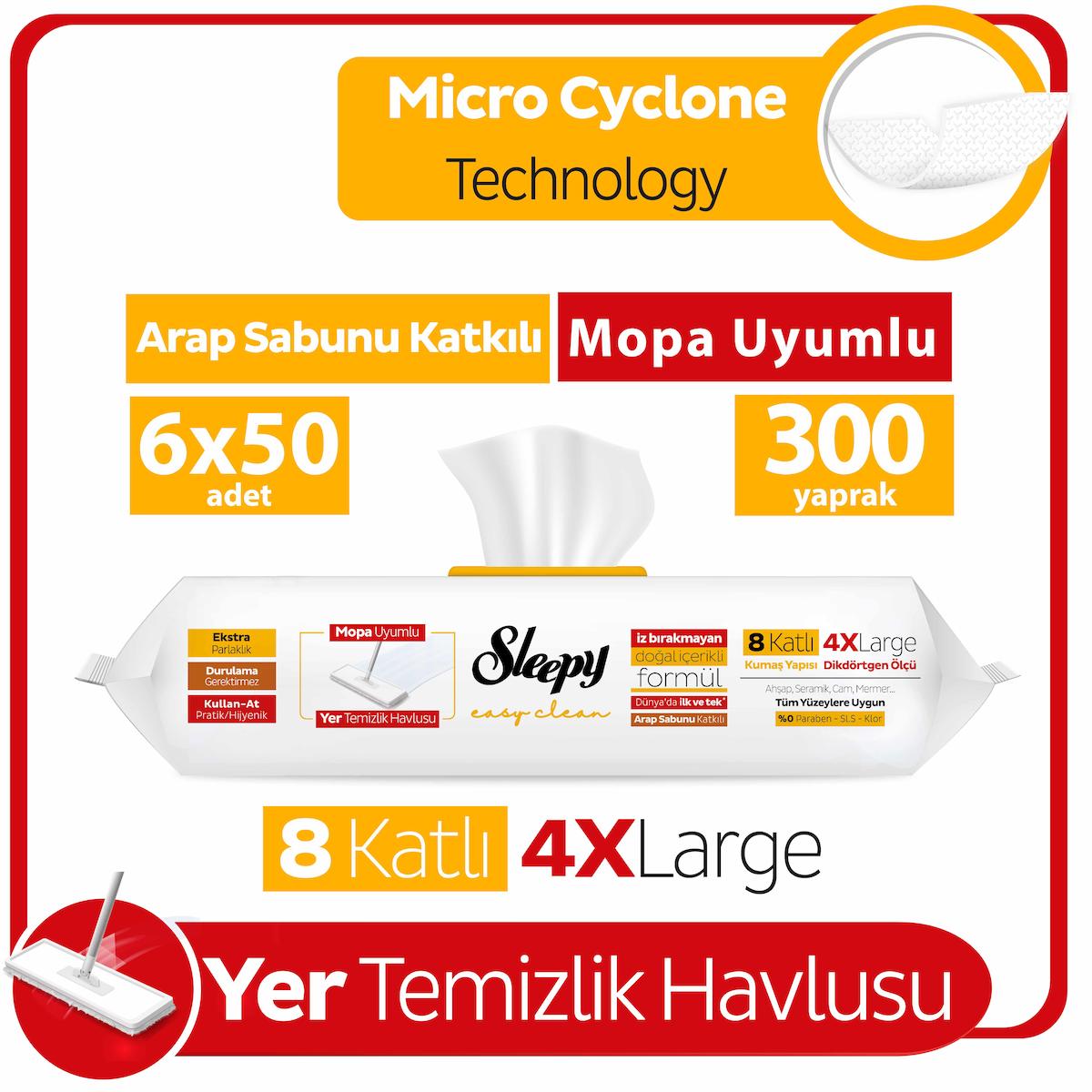 Sleepy Easy Clean 300 Yaprak 6'lı Islak Mendil