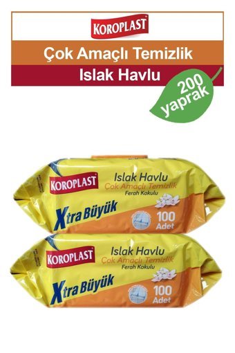 Koroplast Antibakteriyel 200 Yaprak 2'li Islak Mendil