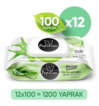 Papilion Aloe Vera 1200 Yaprak 12'li Islak Mendil