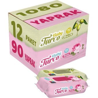 Baby Turco Karma Zeytinyağlı 1080 Yaprak 12'li Islak Mendil