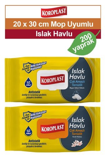 Koroplast 200 Yaprak 2'li Islak Mendil
