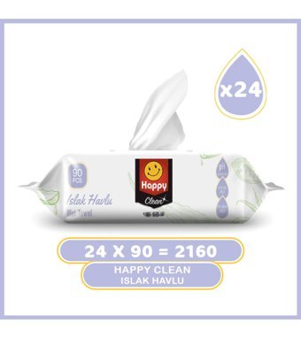 Happy Clean 2160 Yaprak 24'lü Islak Mendil