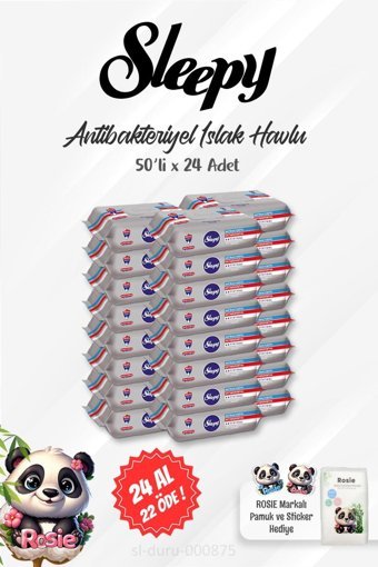 Sleepy Antibakteriyel 850 Yaprak 17'li Islak Mendil