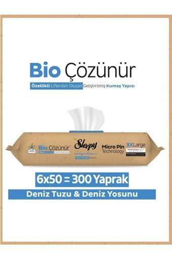 Sleepy 300 Yaprak 6'lı Islak Mendil