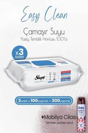 Sleepy Easy Clean 300 Yaprak 3'lü Islak Mendil