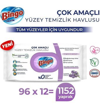Bingo Arap Sabunlu 1152 Yaprak 96'lı Islak Mendil