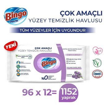 Bingo Arap Sabunlu 1152 Yaprak 96'lı Islak Mendil