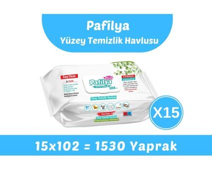Pafilya Easy Clean 1530 Yaprak 15'li Islak Mendil