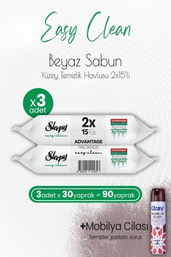 Sleepy Easy Clean 90 Yaprak 6'lı Islak Mendil