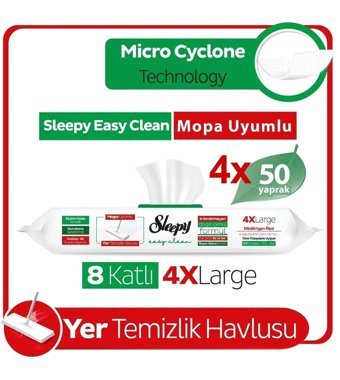 Sleepy Easy Clean 200 Yaprak 4'lü Islak Mendil
