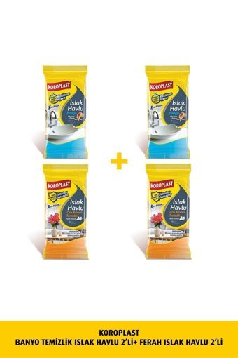 Koroplast 4 Yaprak 4'lü Islak Mendil
