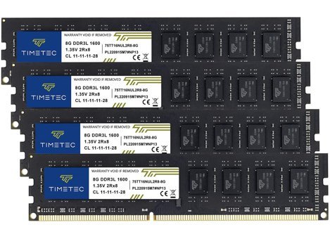 Timetec PC3L-12800 32 GB DDR3 4x8 1600 MHz Ram
