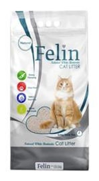 Felin Kokusuz Topaklanan İnce Taneli Aktif Karbonlu Bentonit Kedi Kumu 10 lt