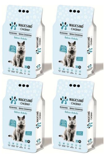 Magicsand Marsilya Sabun Kokulu Topaklanan Kalın Taneli Bentonit Kedi Kumu 4x10 lt