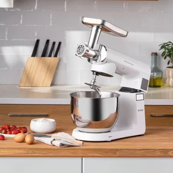 Emsan Bella Gusto Premium Aliminyum Döküm 1800 W 7 lt Stand Hamur Yoğurma ve Mutfak Şefi Beyaz