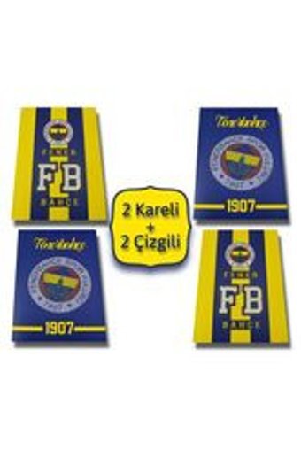 Fenerbahçe Cool A4 60 Yaprak Kareli Telli Yumuşak Kapak 4'lü Fenerbahçe Okul Defteri