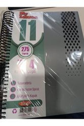 Tokaç A4 240 Yaprak Kareli-Çizgili Telli Sert Kapak 1 Adet Okul Defteri