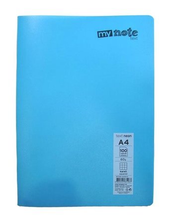 Mynote A4 100 Yaprak Kareli Dikişli Karton Kapak 1 Adet Okul Defteri Mavi