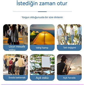 Oloey Plastik Katlanır Kamp Taburesi Renkli
