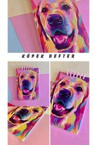 Adalove Design A5 100 Yaprak Çizgisiz Telli Karton Kapak 1 Adet Köpek Okul Defteri
