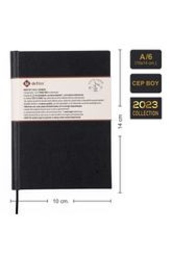 Bidefter A5 100 Yaprak Çizgisiz Dikişli Sert Kapak 1 Adet Okul Defteri Siyah