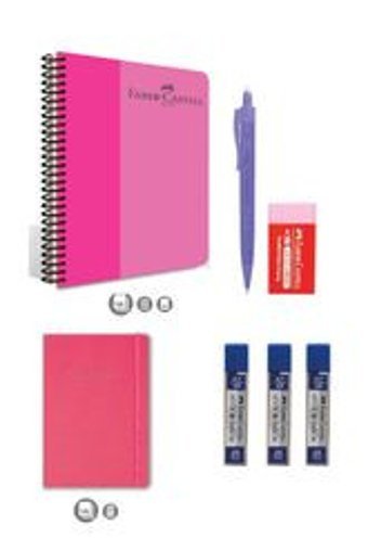 Faber Castell A4 100 Yaprak Kareli Telli Yumuşak Kapak 1 Adet Okul Defteri Mor