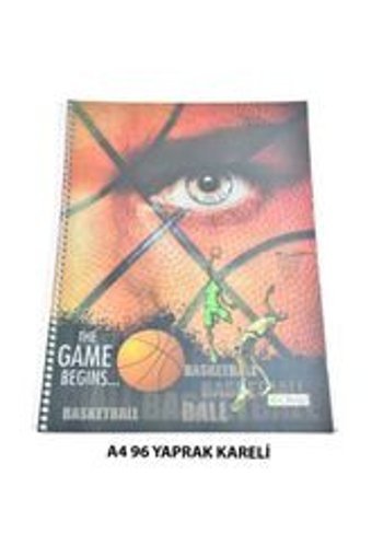 3 Çınar A4 96 Yaprak Kareli Telli Karton Kapak 1 Adet Okul Defteri
