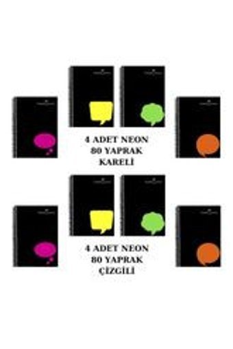 Faber Castell A4 80 Yaprak Kareli Telli Sert Kapak 8'li Okul Defteri