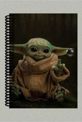 Namgo A5 100 Yaprak Çizgisiz Telli Karton Kapak 1 Adet Baby Yoda Okul Defteri