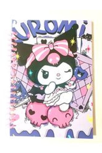 Kleeyiseviyorum A5 50 Yaprak Çizgisiz Telli Karton Kapak 1 Adet Sanrio Kuromi Okul Defteri