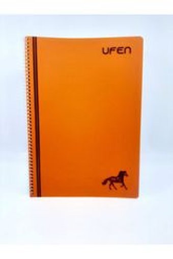 Ufen A4 120 Yaprak Kareli Telli Sert Kapak 1 Adet Okul Defteri Turuncu