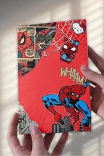 Namgo A5 24 Yaprak Çizgisiz Dikişli Karton Kapak 1 Adet Spiderman Okul Defteri Kırmızı