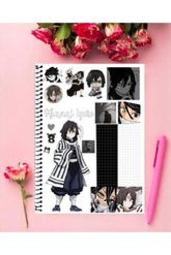 Animeandyourworld A5 60 Yaprak Çizgisiz Telli Sert Kapak 1 Adet Obanai Iguro Okul Defteri