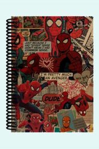 Namgo A5 100 Yaprak Çizgisiz Telli Karton Kapak 1 Adet Spiderman Okul Defteri Kırmızı
