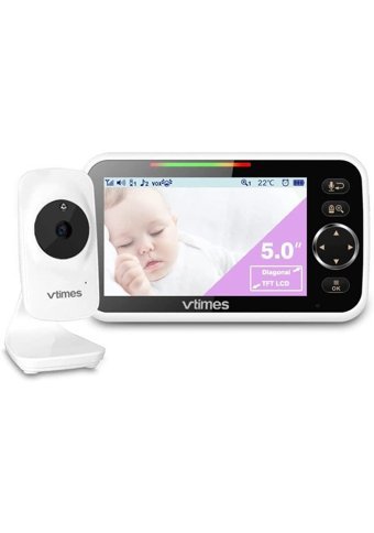 Vtimes VT50 Hareket Sensörlü Gece Görüşlü 5.0 inç Kablosuz Full HD Bebek Kamerası
