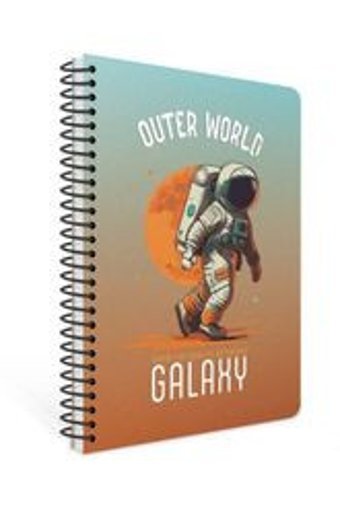 Gıpta Free A4 100 Yaprak Kareli Telli Sert Kapak 1 Adet Outer World Galaxy Okul Defteri