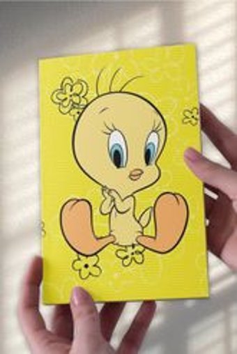 Namgo A5 50 Yaprak Çizgisiz Dikişli Karton Kapak 1 Adet Tweety Okul Defteri Sarı