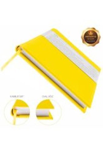Bidefter A5 104 Yaprak Çizgisiz Dikişli Sert Kapak 1 Adet Okul Defteri Sarı