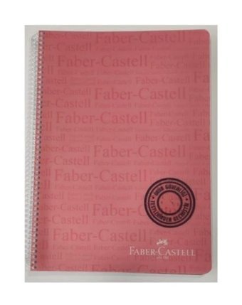 Faber Castell A4 120 Yaprak Kareli Telli Sert Kapak 1 Adet Okul Defteri Pembe