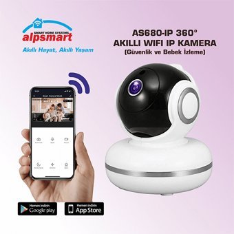 Alp Smart AS680-IP Fhd Hareket Sensörlü Gece Görüşlü Kablosuz Full HD IP Bebek Kamerası