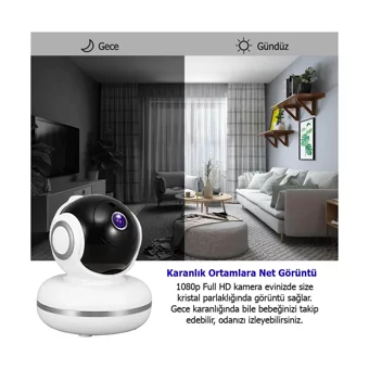 Alp Smart AS680-IP Fhd Hareket Sensörlü Gece Görüşlü Kablosuz Full HD IP Bebek Kamerası