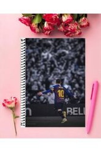 Animeandyourworld A4 72 Yaprak Çizgisiz Telli Sert Kapak 1 Adet Messi Okul Defteri