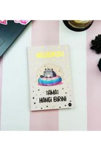 Gift Moda A5 200 Yaprak Çizgisiz Dikişli Sert Kapak 1 Adet Halledicem Ama Okul Defteri