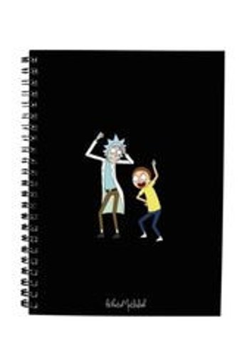Bikutumutluluk A5 128 Yaprak Kareli Telli Karton Kapak 1 Adet Rick and Morty Okul Defteri Mor