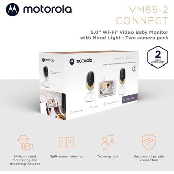 Motorola VM85-2 Hareket Sensörlü Gece Görüşlü Dijital 5 inç Ekranlı Kablosuz HD Bebek Kamerası