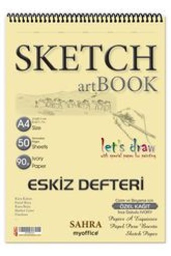 Etika A4 50 Yaprak Çizgisiz Telli Karton Kapak 1 Adet Sketchbook Okul Defteri