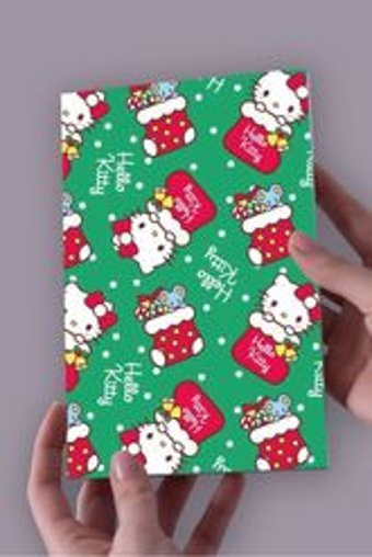 Namgo A5 24 Yaprak Çizgisiz Dikişli Karton Kapak 1 Adet Hello Kitty Okul Defteri Yeşil