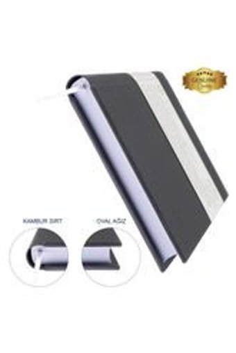 Bidefter A5 150 Yaprak Çizgisiz Dikişli Sert Kapak 1 Adet Okul Defteri Gri