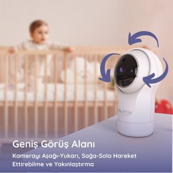 Hubble HBL Hareket Sensörlü Gece Görüşlü Dijital Ekranlı Kablosuz Full HD IP Bebek Kamerası